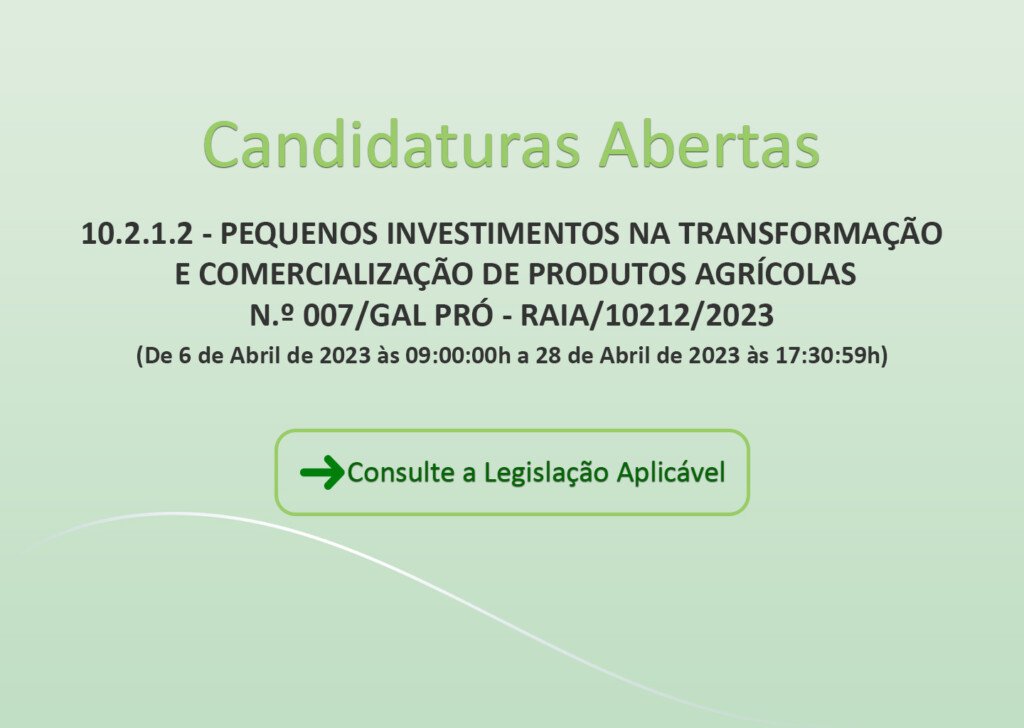 Candidaturas Abertas 10212